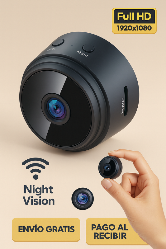 🔒 Mini Cámara de Vigilancia NightGuard – Visión nocturna y seguridad 24 h🔒